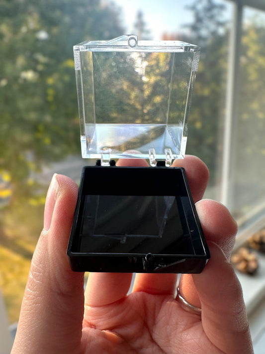 Perky Box for Mineral Specimens | Small Display Case | Clear Acrylic Box for Crystals and Fossils | Secure Storage for Collectors