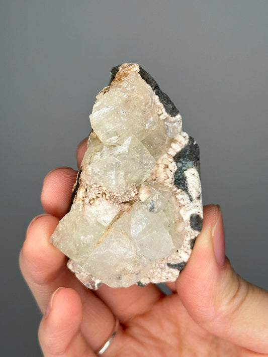 Green Apophyllite with White Stilbite on Pink Heulandite | Natural Zeolite Cluster | Unique Mineral Formation | Crystal Specimen - You pick!