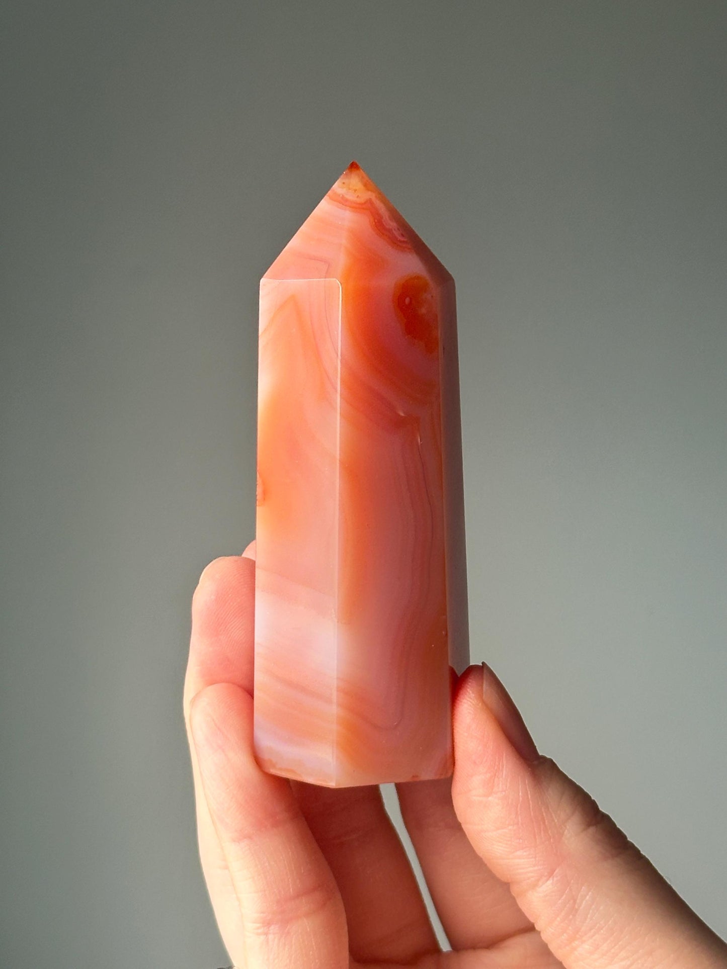 Carnelian Tower | Polished Carnelian Crystal Point | Natural Orange Gemstone | Energy Boosting Stone for Decor and Meditation