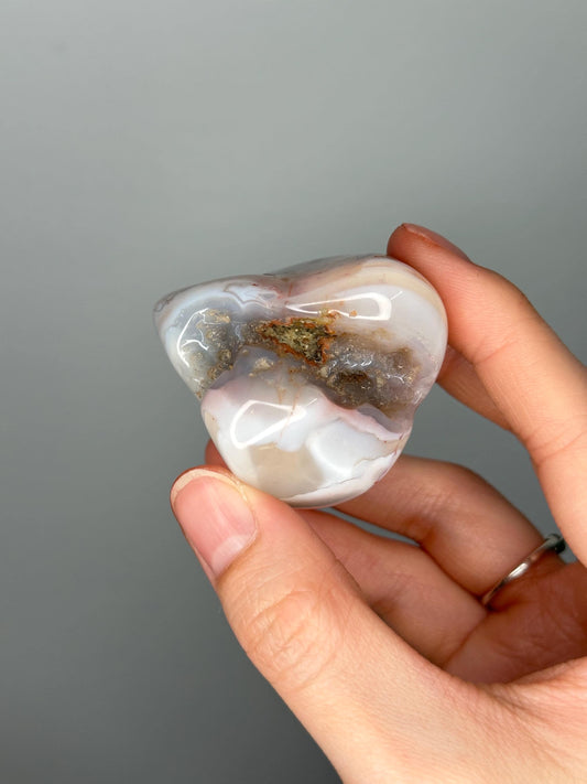 Swazi Agate Polished Nodule | Bold Red and White Banded Agate from Mozambique | Unique Collector Stone or Decorative Display Piece