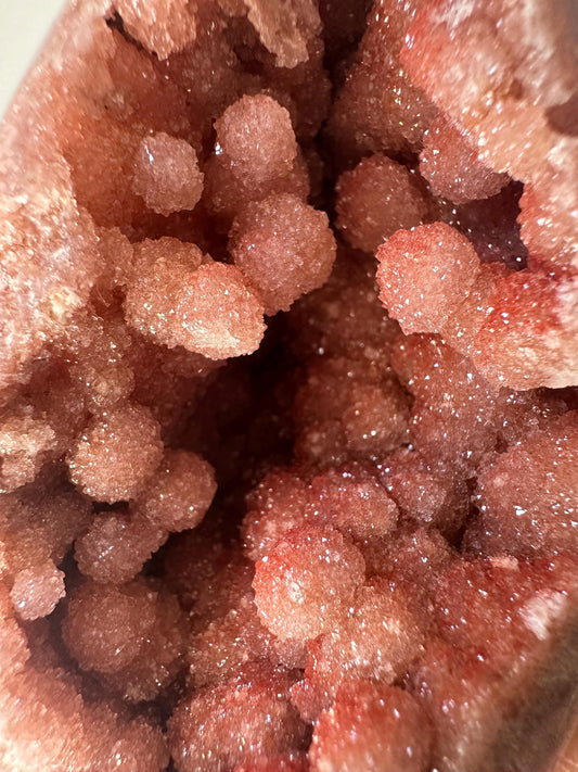 Pink Amethyst Egg with Druzy Bubbles | Sparkling Crystal for Love & Heart Energy | Unique Display or Gift for Crystal Lovers