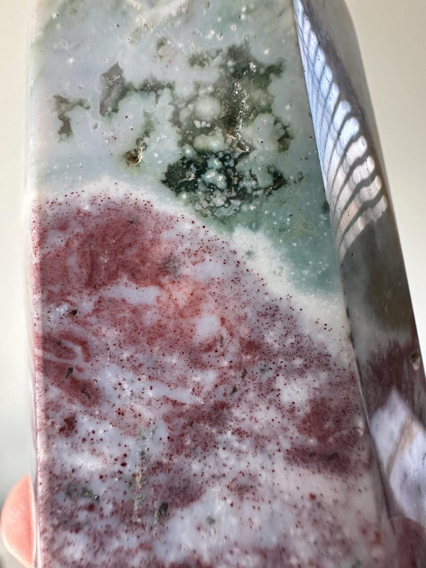 Sea Jasper Tower | Ocean Jasper Crystal Point | Soothing Energy Stone for Calm and Balance | Decor for Meditation and Home