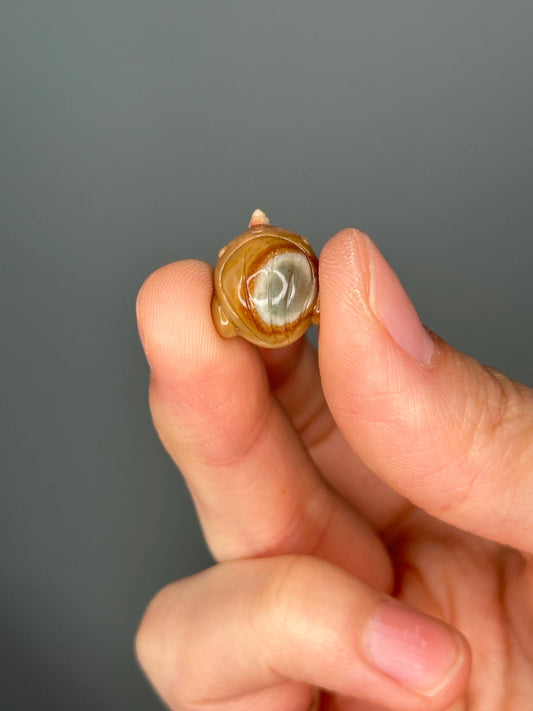 Mini Narwhal Carvings in Alashan Agate | Adorable Crystal Creatures with Swirled Tones | Ocean-Inspired Gift or Display Figurines