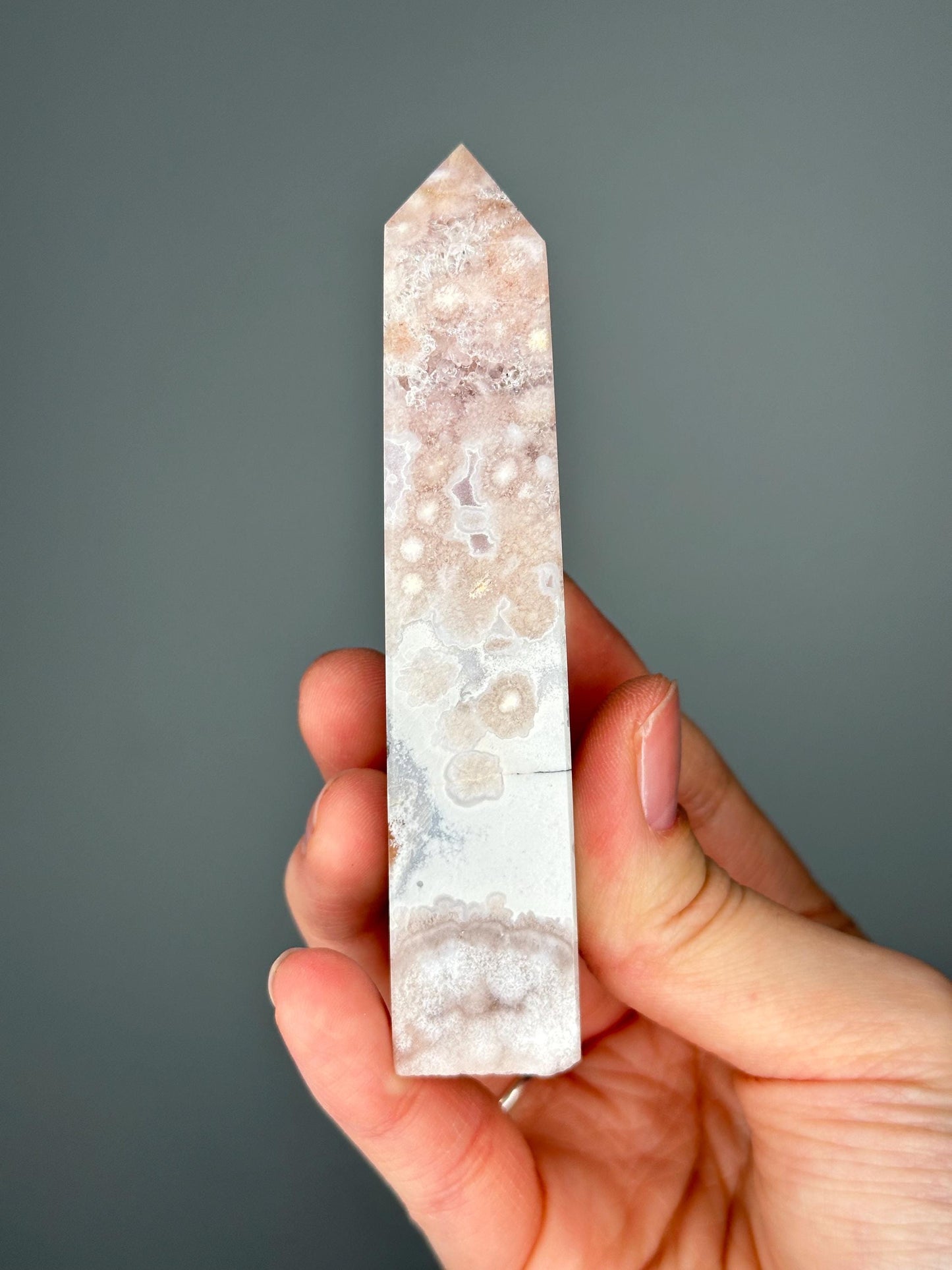 Pink Amethyst Tower with Flower Agate | Calming Crystal for Heart Energy and Display | Gentle Color & Natural Beauty for Your Space