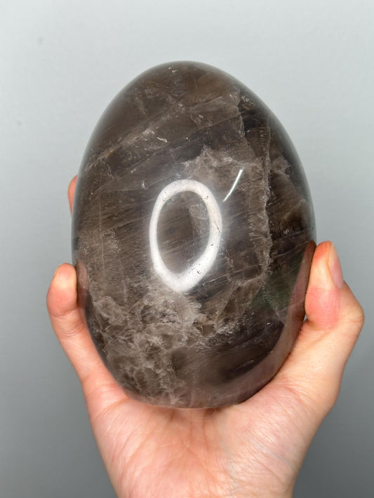 Blue-Black Rose Quartz Freeform | Unique Dark Hue Crystal for Calm & Heart Energy | Polished Display Stone with Subtle Glow