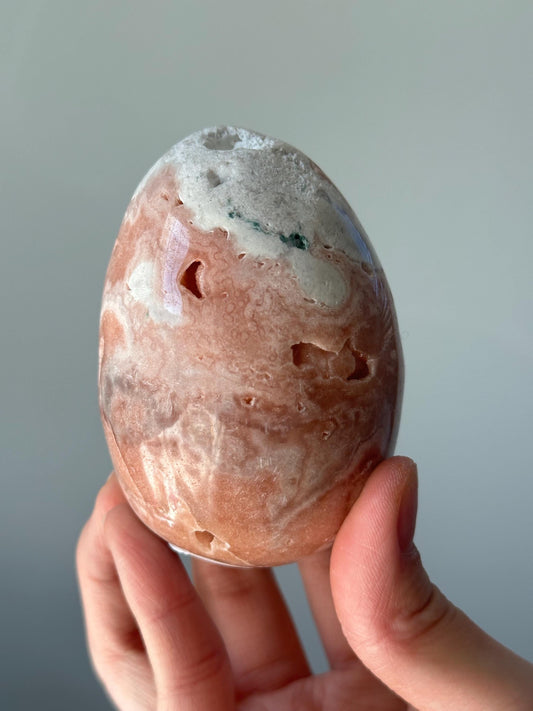 Pink Amethyst Egg with Druzy Bubbles