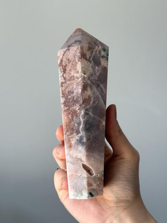Pink Amethyst Tower | Polished Crystal Point for Love, Calm, and Heart Chakra Energy | Beautiful Display Stone or Gift