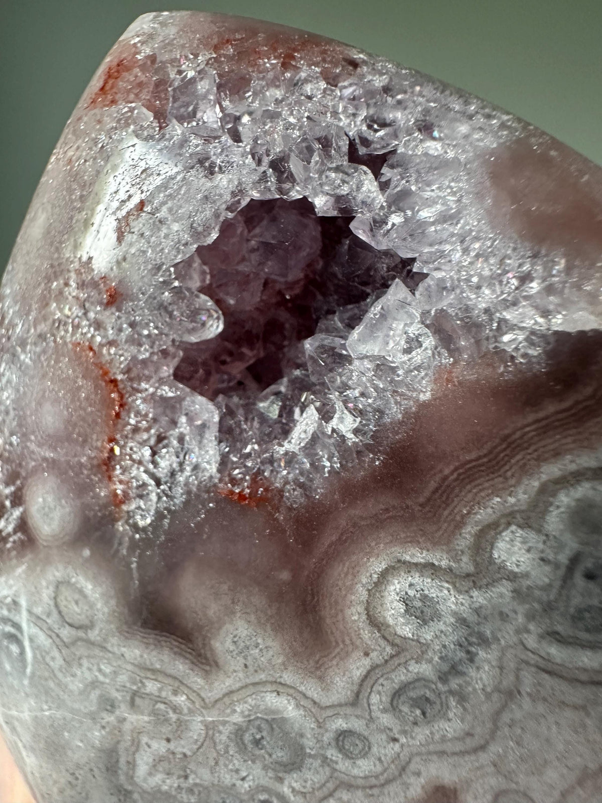 Pink Amethyst Flame with Orb Formations | Calming Crystal for peace | Polished Display Stone or Gift Decor