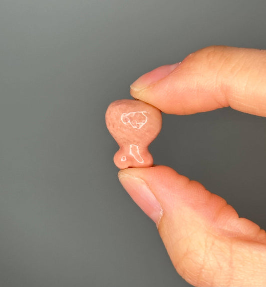 Fried Chicken Drumstick Carving Alashan Agate | Whimsical Crystal Sculpture with Swirls & Warm Tones | Unique Gift or Display Accent