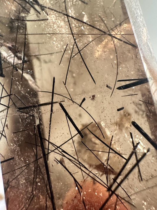 Smoky Citrine with Black Rutile Tower | Grounding & Manifestation Crystal for Protection and Abundance | Natural Polished Specimen