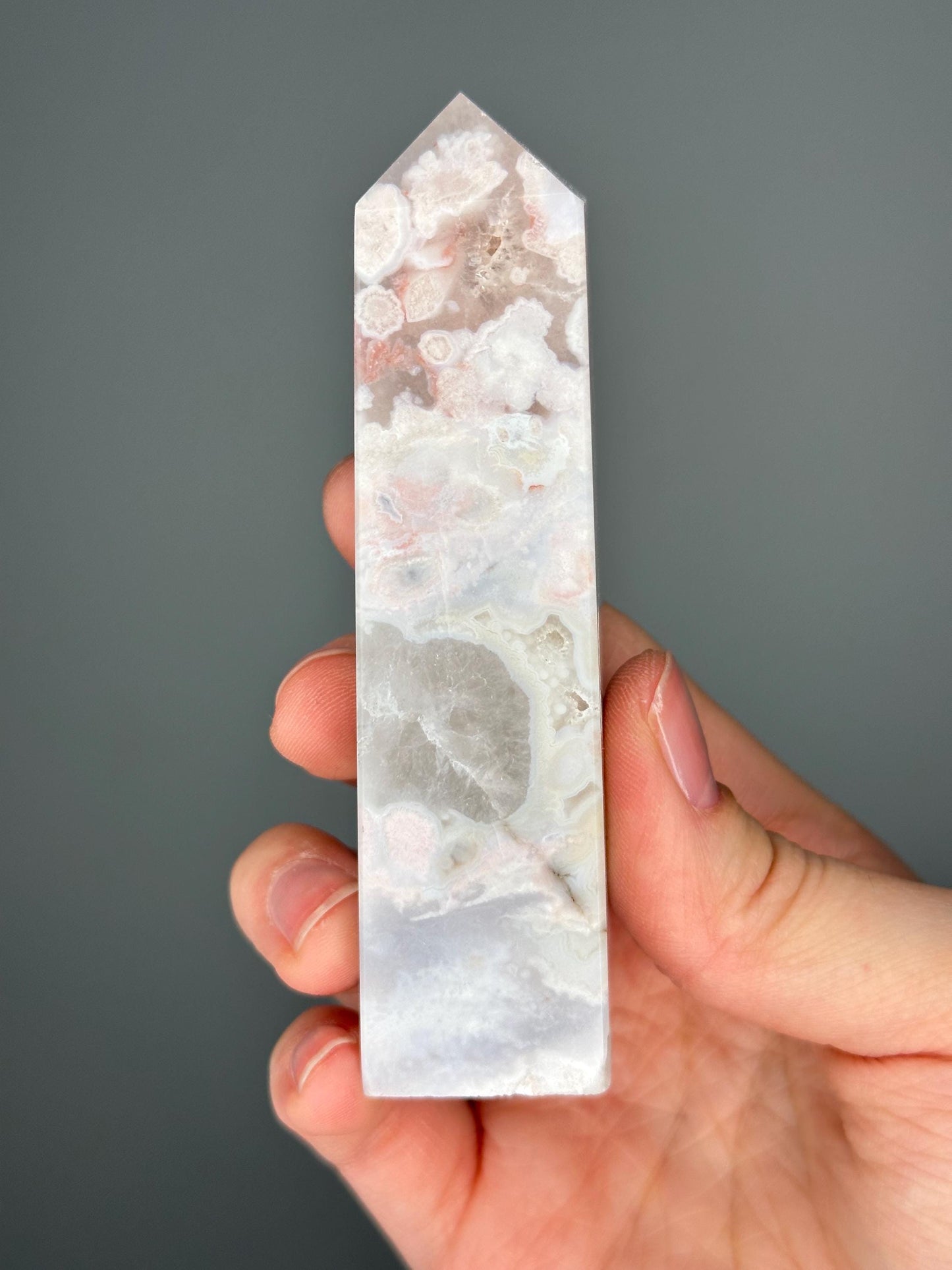 Pink Amethyst Tower with Soft Swirls | Calming Crystal for Heart Energy and Display | Gentle Color & Natural Beauty for Your Space