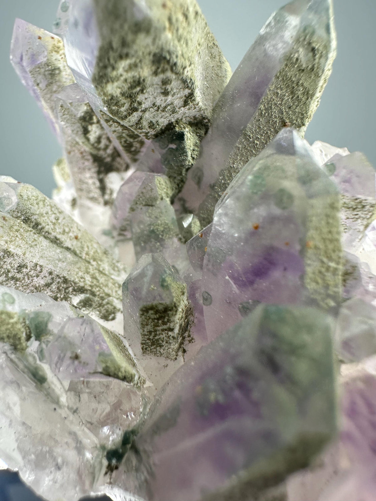Phantom Amethyst with Chlorite | Bulgaria Crystal Cluster for Intuition, Clarity | Rare Collector Display Specimen