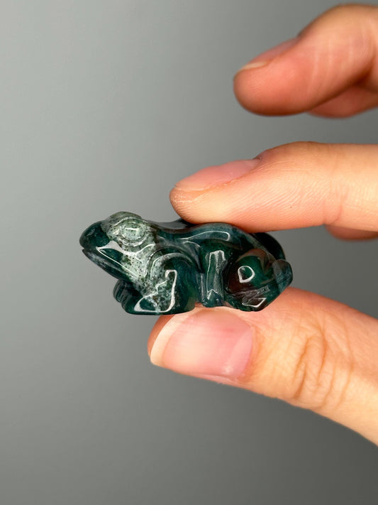 Sea Jasper Frog Carving | Earth-Toned Crystal Animal for Joy, Flow & Grounding | Sea Jasper | Gemstone Figurine for Gift or Decor