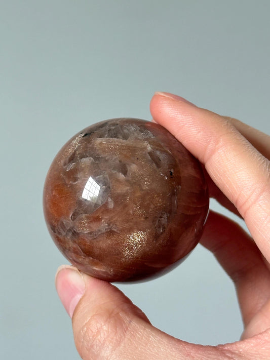 Sunstone with Moonstone Sphere | Harmonizing Crystal for Joy, Intuition, and Balance | Polished Gemstone for Gift or Display
