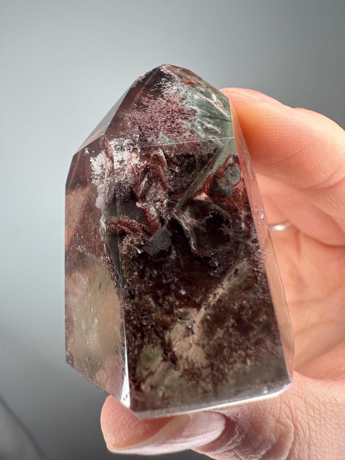 Garden Quartz Tower from Serra do Cabral, Brazil | Lodolite Inclusion Quartz for Vision, Growth & Meditation | Polished Display Stone