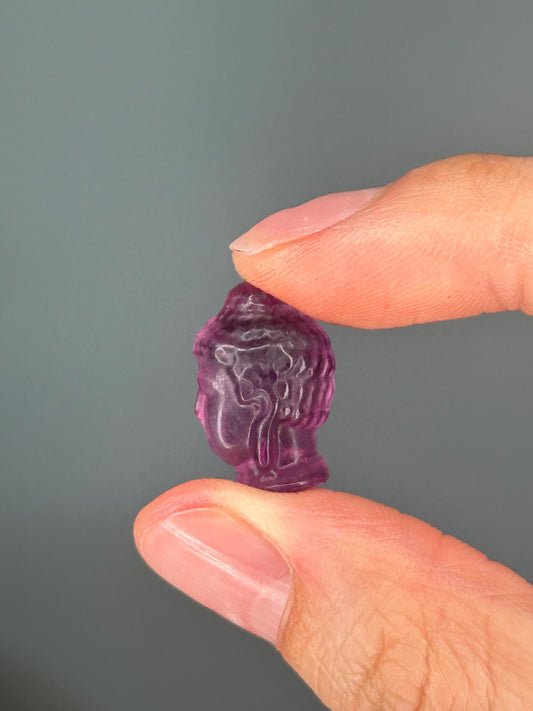 Mini Fluorite Buddha Heads | Crystal Carvings for Peace, Clarity & Mindfulness | Pocket Gemstone Decor or Spiritual Gift