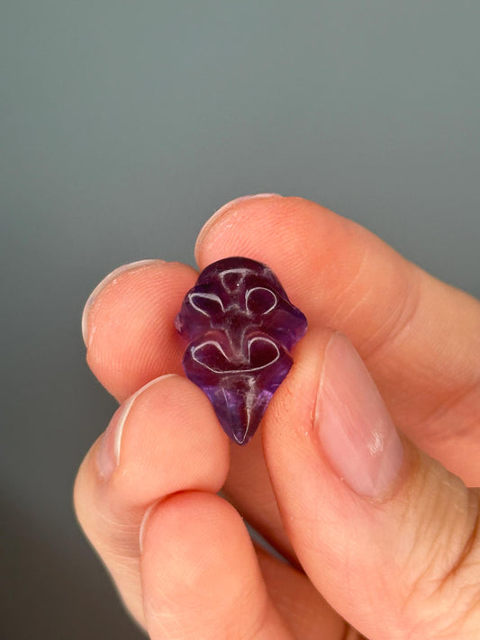 Mini Fluorite Axolotl Carving | Whimsical Crystal Creature for Joy, Transformation & Calm | Pocket-Sized Gemstone Figurine