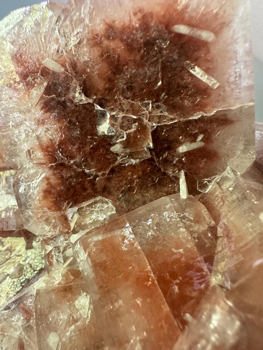 Apophyllite with Hematite and Stilbite | Sparkling Tabular Crystal Cluster | Natural Mineral Formation for Collection or Decor