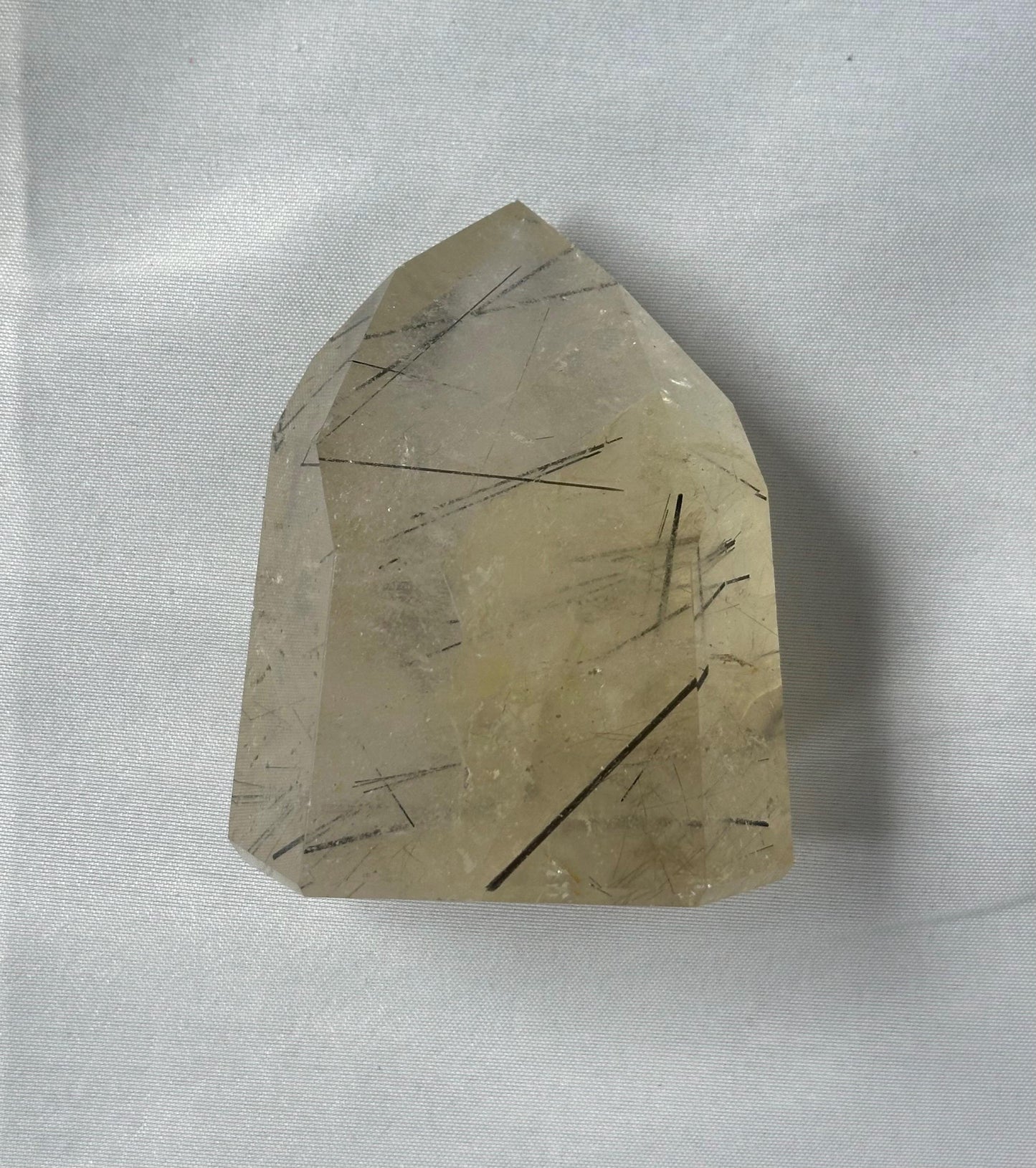 Light Citrine with Black Tourmaline Tower | Crystal for Protection, Confidence & Abundance | Unique Energy Stone