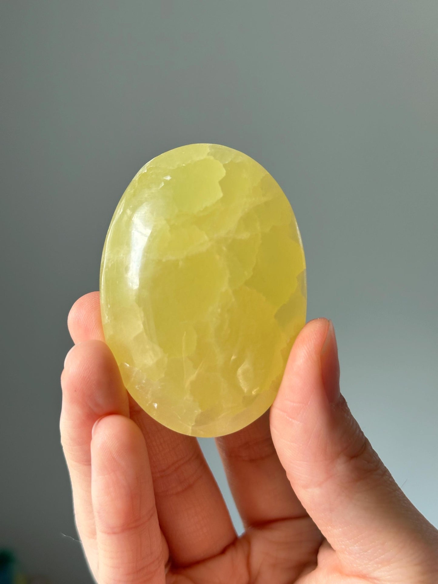 Lemon Calcite Palm Stone | YOU PICK! | Uplifting Crystal for Joy, Confidence & Energy | Polished Yellow Gem for Healing and Daily Positivity