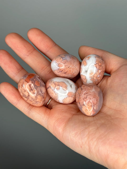 Mini Cotton Candy Agate Eggs YOU PICK!| Pastel Pink and White Crystal for Joy, Calm & Display | Polished Gemstone Egg for Gift or Collection