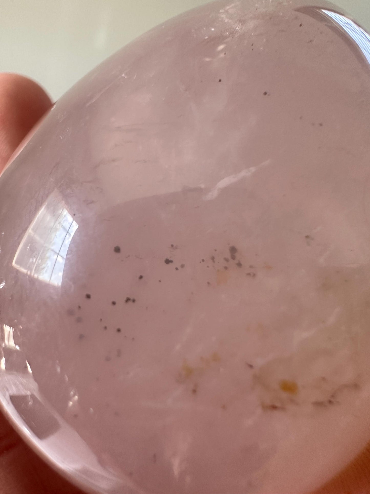 Star Rose Quartz Egg with Pyrite & Golden Healer | Crystal for Love, Abundance and Energy | Polished Gemstone Display Piece