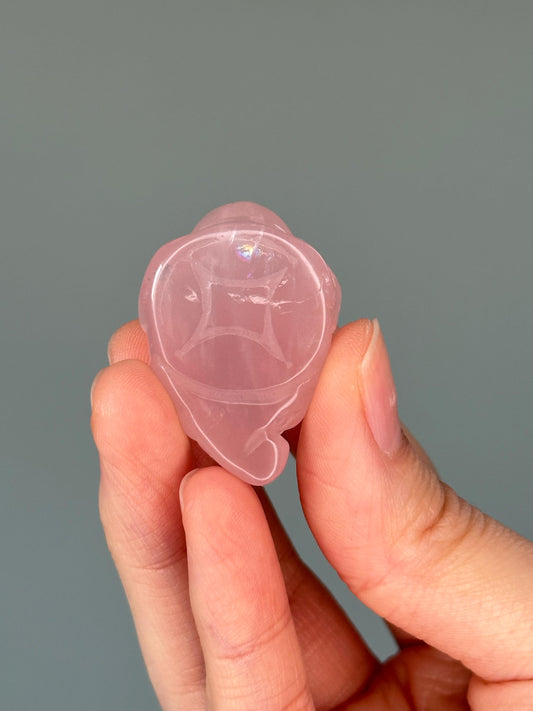 Rose Quartz Money Frog