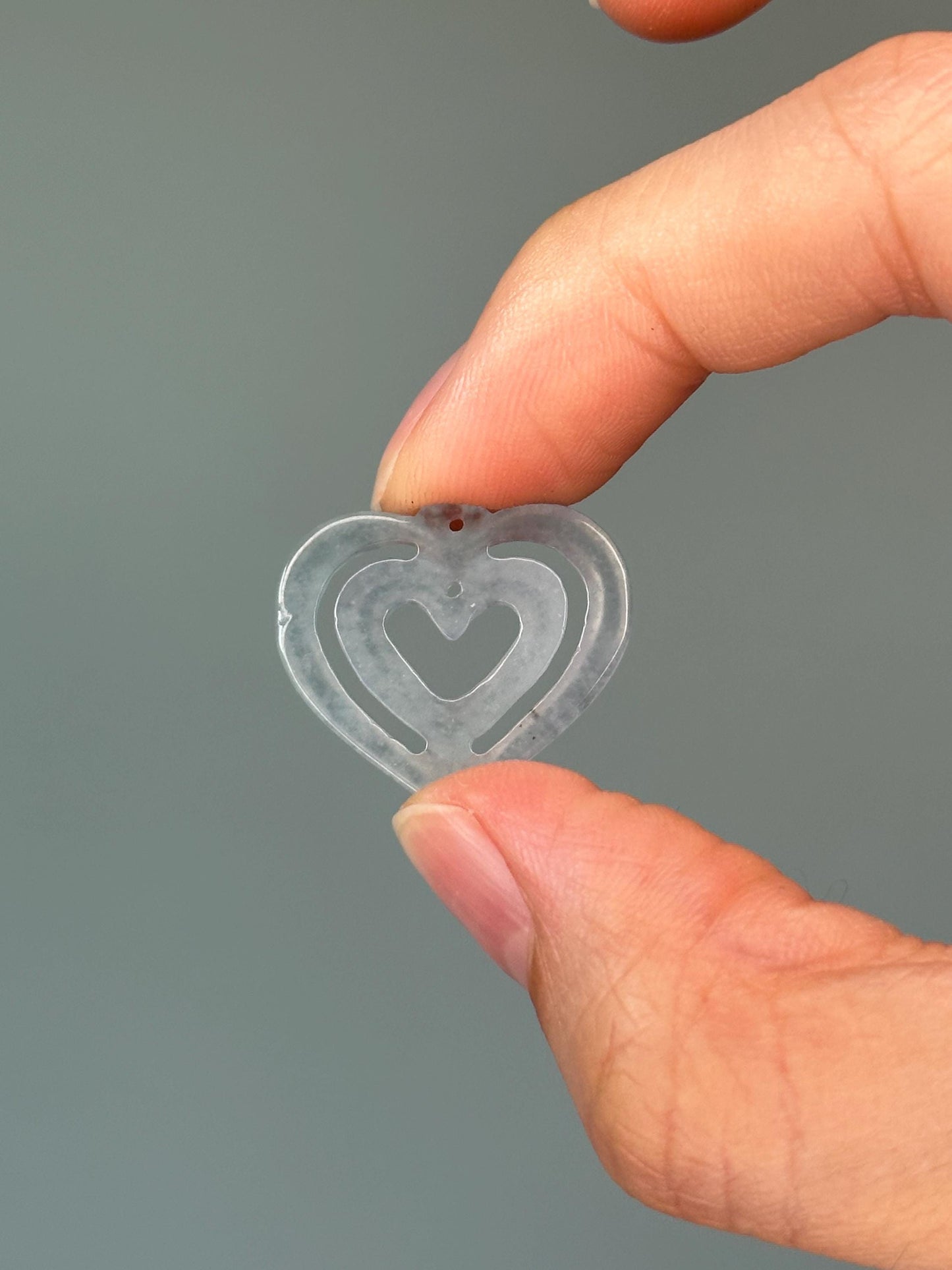Blue Water Jade Heart Pendant Carving | Calming Stone for Peace, Clarity & Emotional Balance | Polished Gem Jewelry for Everyday Wear