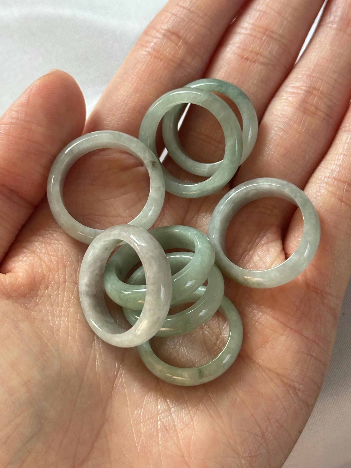 Jade Rings - YOU PICK! - Gemstone Band, Hand-Carved Crystal Jewelry, Green Jade Statement Ring, Elegant Gift for Her or Him, Finger Bangle