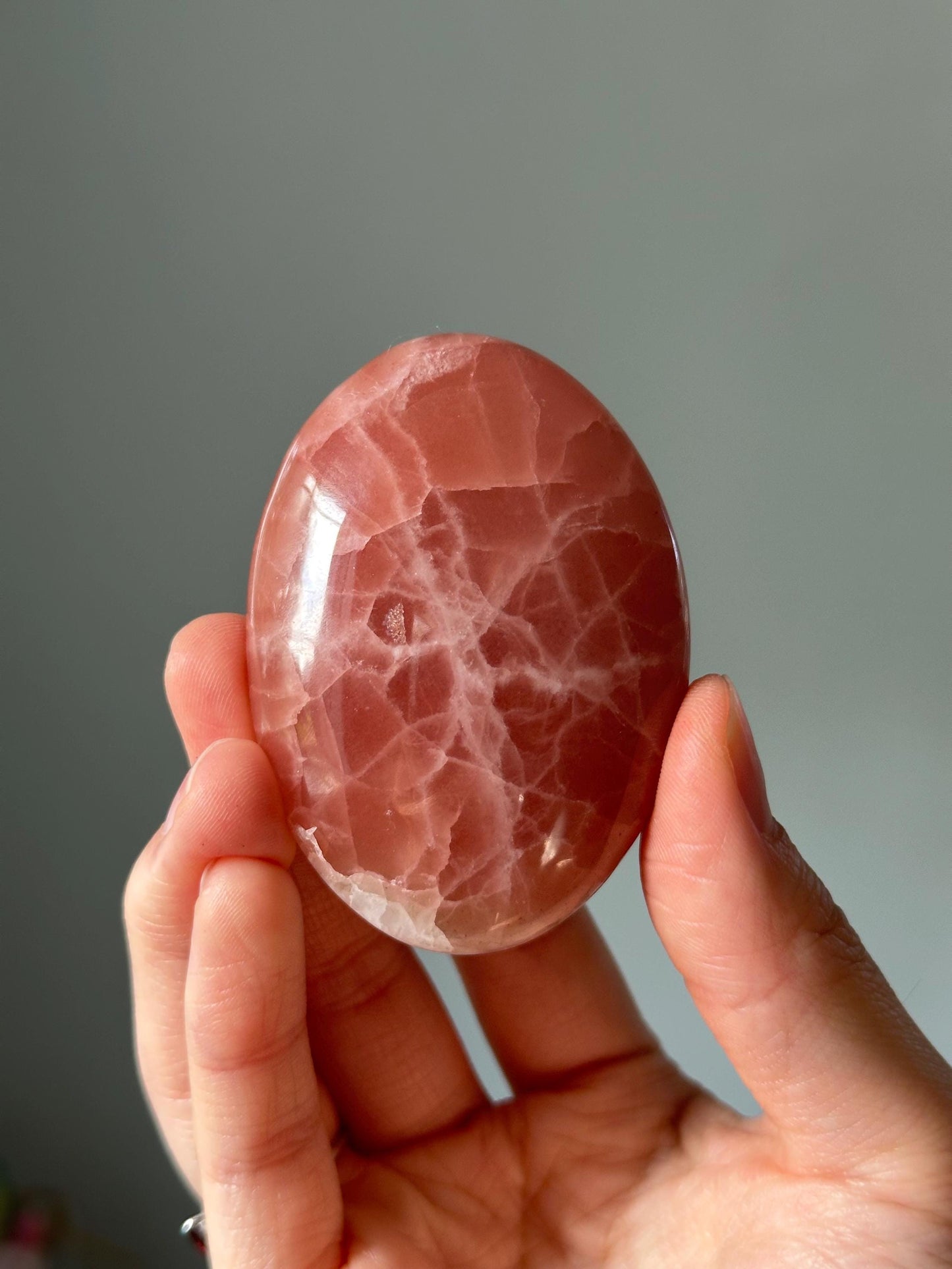 Rose Calcite Palm Stone - YOU PICK!