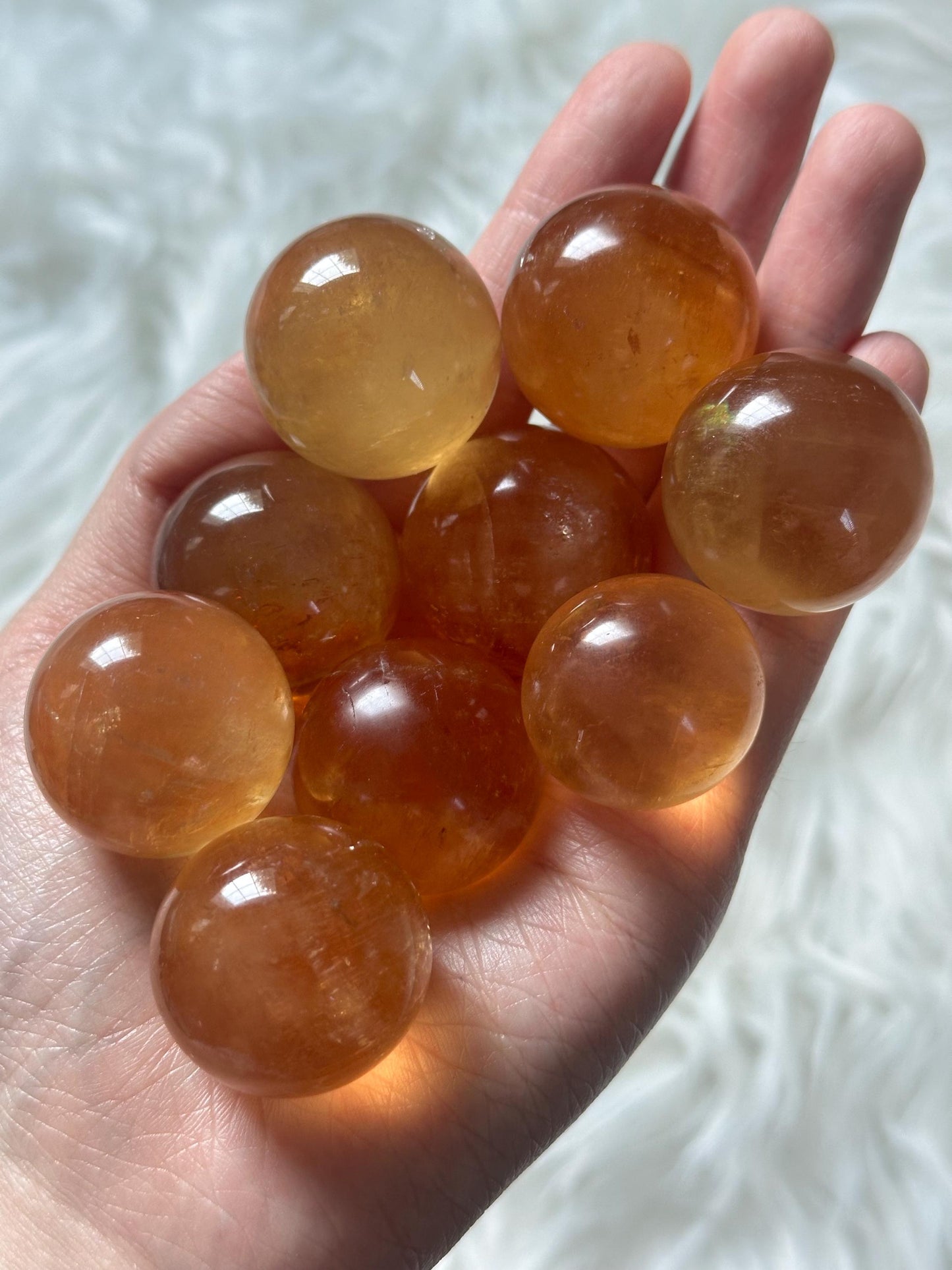 Honey Calcite Sphere from India