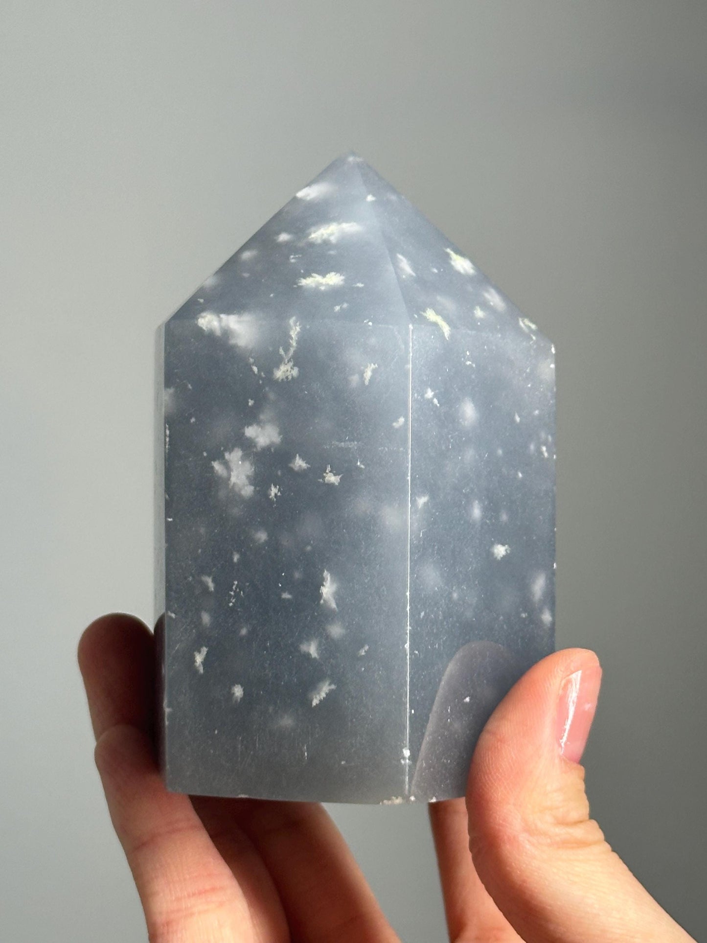 Snowflake Angelite Tower