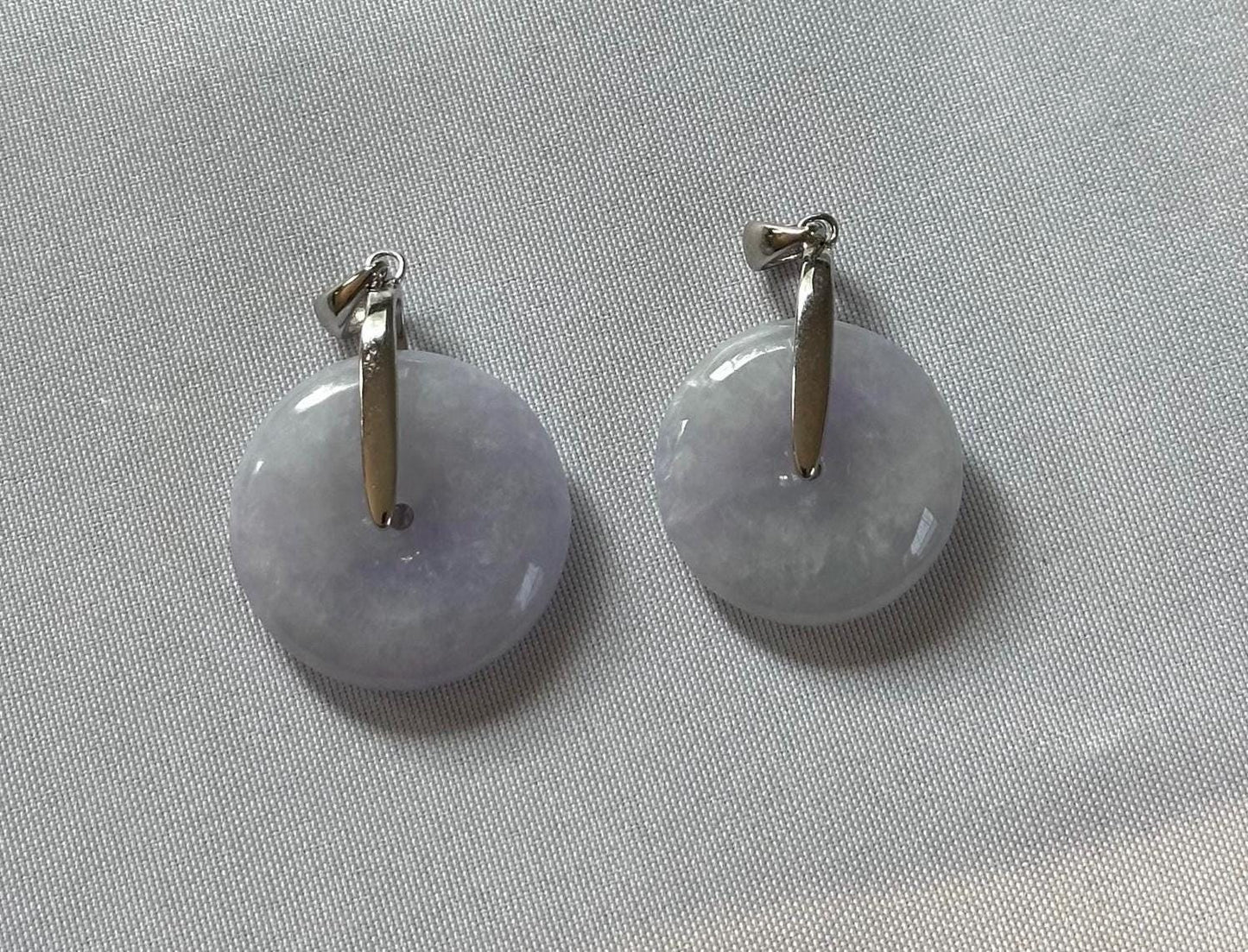 Light Lavender Jade Donut Pendant–YOU PICK! S925 Sterling Silver, Natural Jade Peace Amulet, Elegant Crystal Jewelry, Good Luck Gift