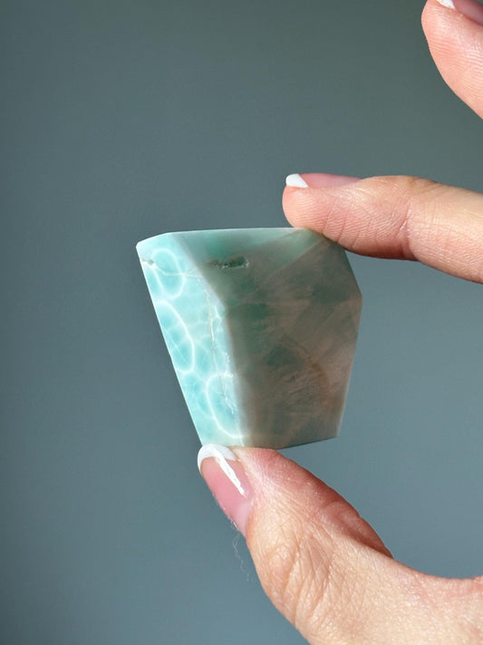 Blue Aragonite Freeform 3 Piece Set | Natural Blue Aragonite Crystal Freeforms | Polished Mineral Specimens for Collectors, Display & Decor