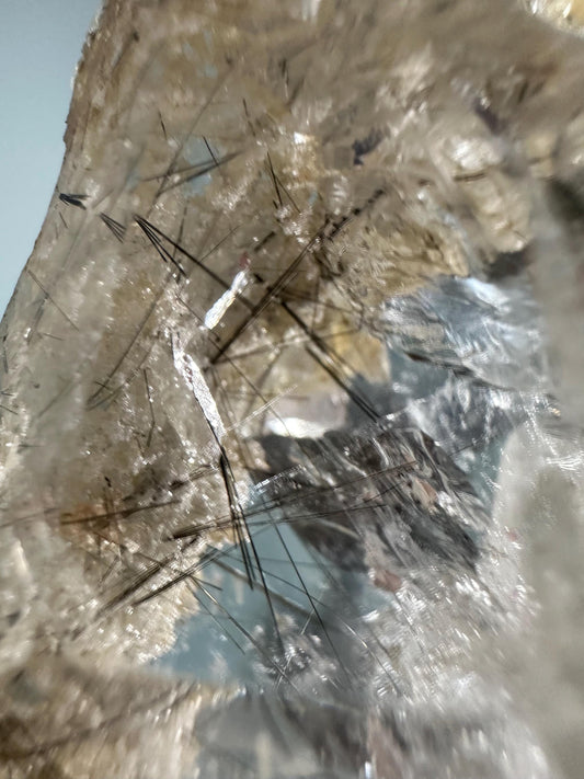 Garden Quartz with Rutile on Stand – Natural Lodolite Crystal, Scenic Inclusion Gemstone, Polished Display Piece, Unique Collector Decor