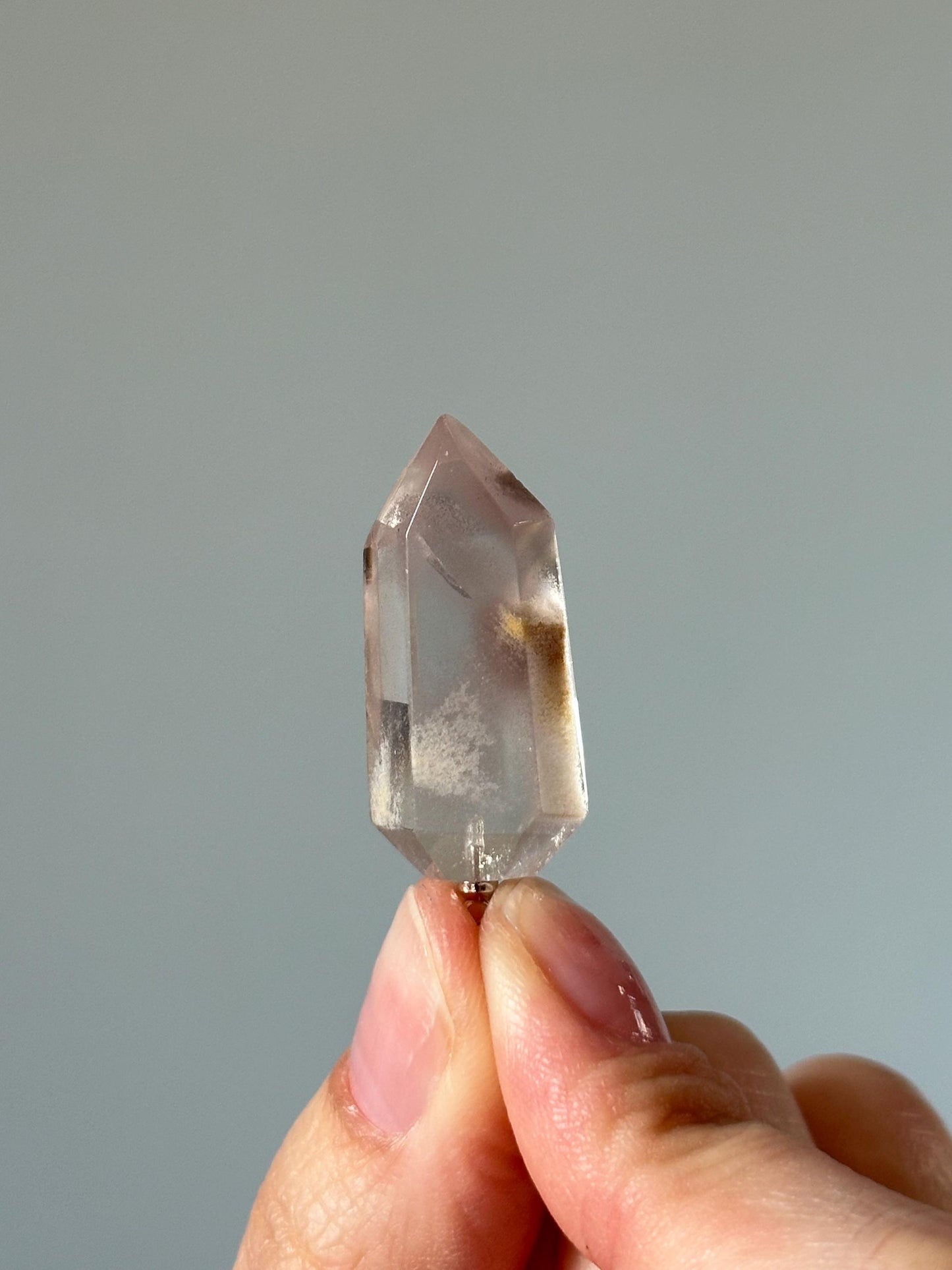 Pink Lithium Crystal Pendant – Natural Soothing Gemstone Jewelry Stone, Polished Crystal Necklace, Calming Gift Idea