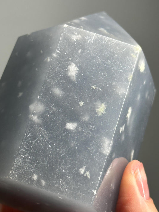 Snowflake Angelite Tower