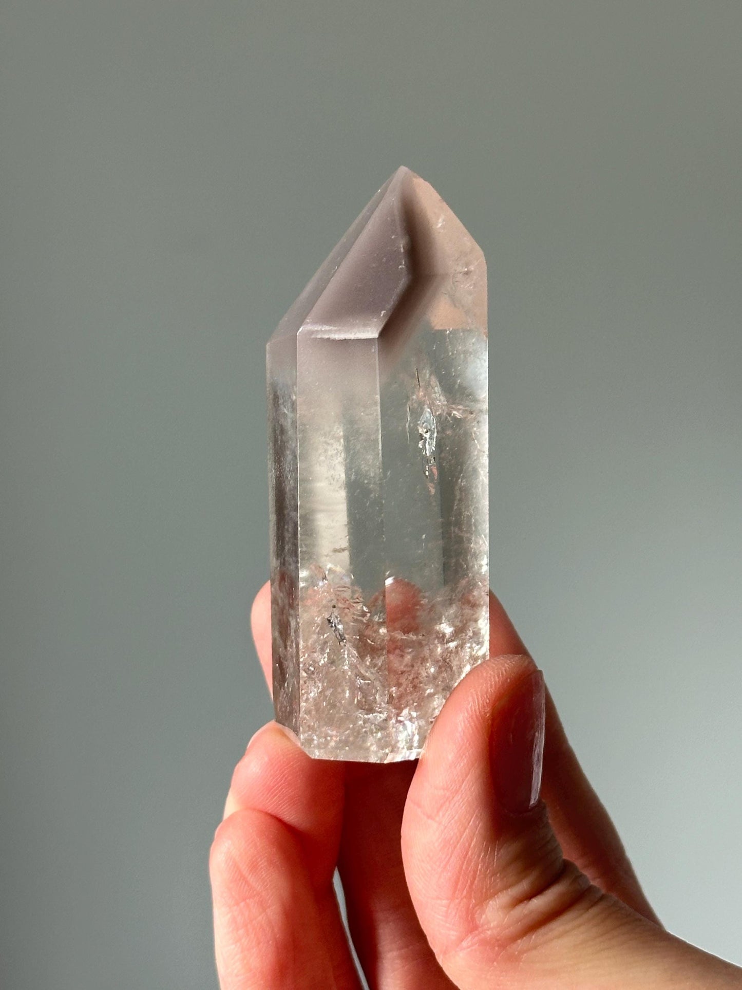 Pink Lithium Quartz Tower – Polished Crystal Point, Natural Soothing Stone for Emotional, Calming Gemstone Decor, Energy Tool