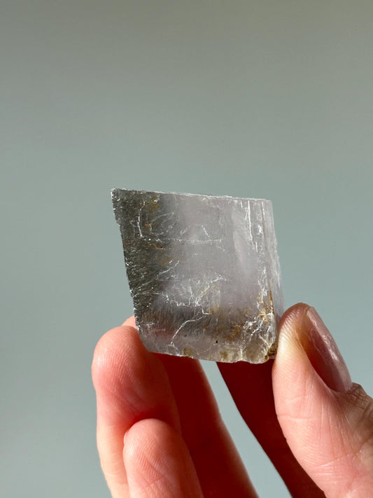 Raw Lavender Calcite with Rutile – Natural Crystal Display, Soft Purple Gemstone with Metallic Sparkle, Unique Stone or Decor
