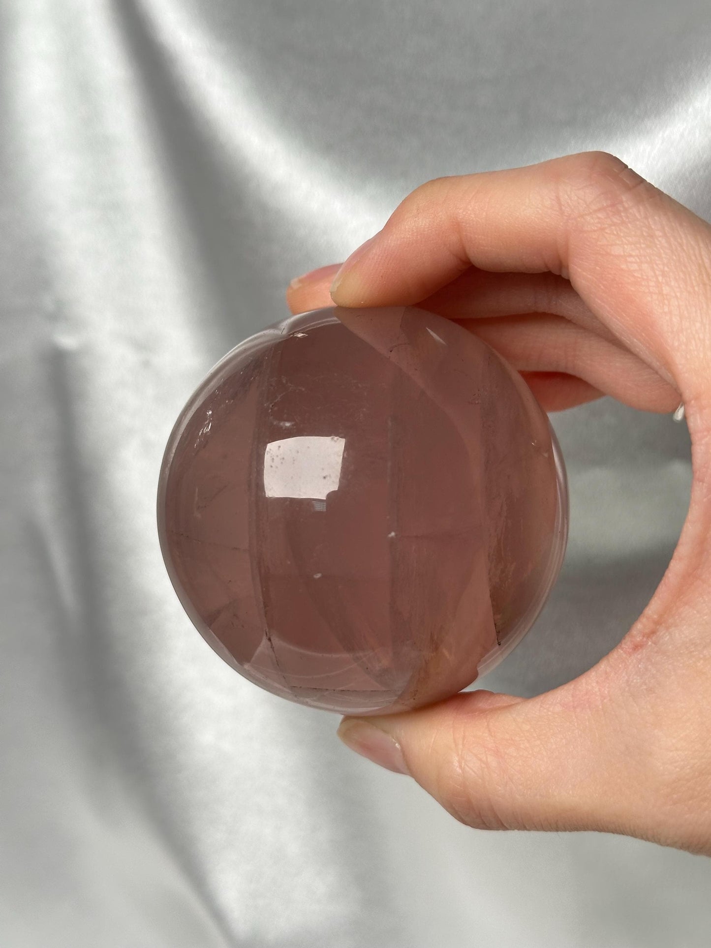 Rose Quartz Sphere – Polished Pink Crystal Orb of Love, Gentle Heart Chakra Stone for Emotional Healing, Decor, Meditation, or Gift Display