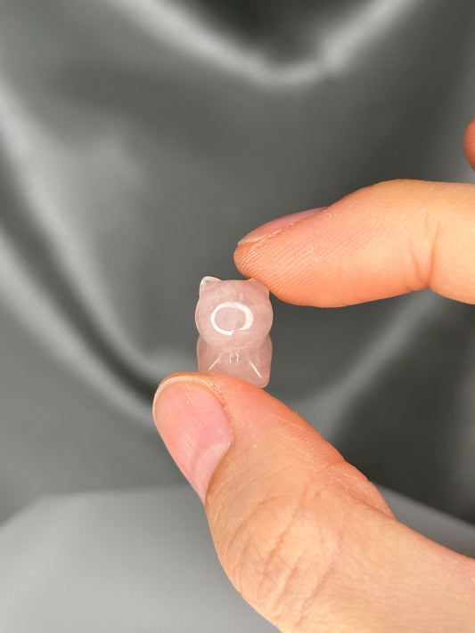Rose Quartz Walking Kitty | Hand-Carved Crystal Cat Figurine | Natural Pink Gemstone Animal | Adorable Rose Quartz Collectible or Gift Home