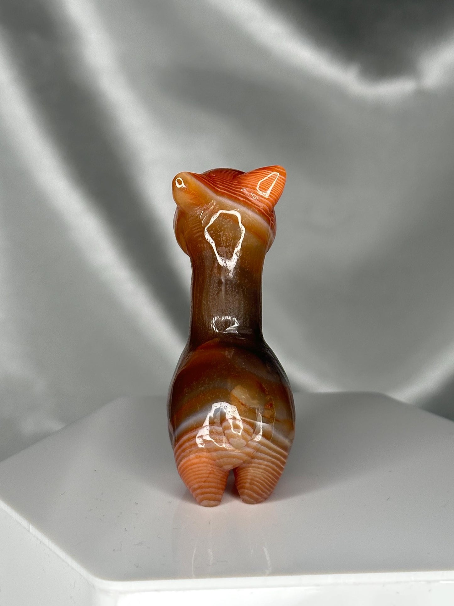 Carnelian Alpaca Carving | Hand-Carved Crystal Animal Figurine | Natural Orange Gemstone Alpaca | Cute Collectible Stone Gift for Home Décor