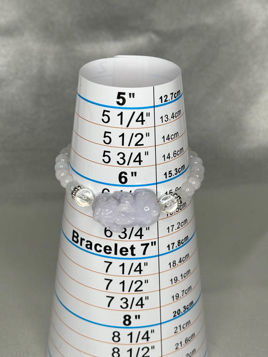 Lilac Guardian – Lavender Jade Bracelet with Lavender Jade Pixiu Bead, Calming Crystal for Abundance, Protection & Gentle Spiritual Power