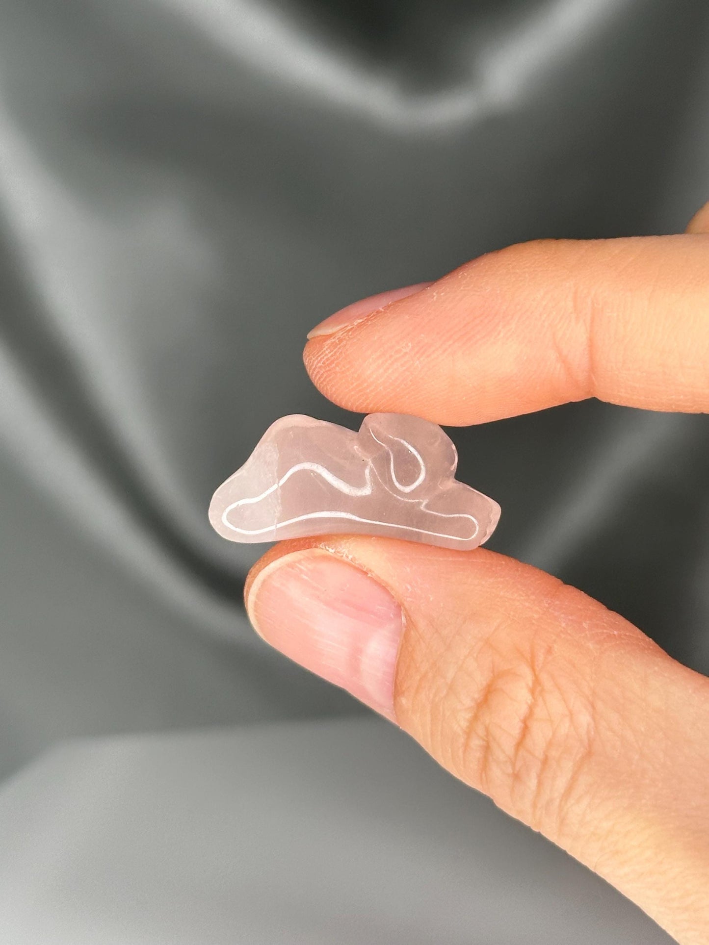 Mini Rose Quartz Sleeping Kitty | Hand-Carved Crystal Cat Figurine | Natural Pink Gemstone | Adorable Pocket-Sized Collectible Gift