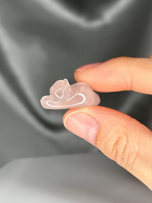 Mini Rose Quartz Sleeping Kitty | Hand-Carved Crystal Cat Figurine | Natural Pink Gemstone | Adorable Pocket-Sized Collectible Gift