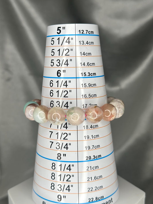 Flower Agate Bracelet | Natural Pink & White Gemstone Bracelet | Soft Feminine Crystal Jewelry for Growth and Inspiration | Thoughtful Gift