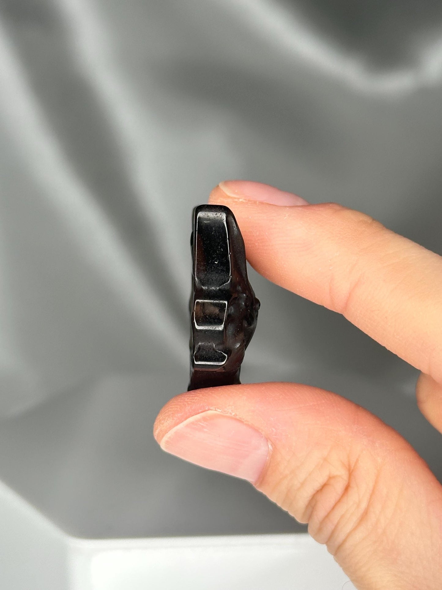 Black Obsidian Fox Mask | Hand-Carved Crystal Bead for Bracelet Making | Natural Obsidian Jewelry Supply | DIY Crafting Charm