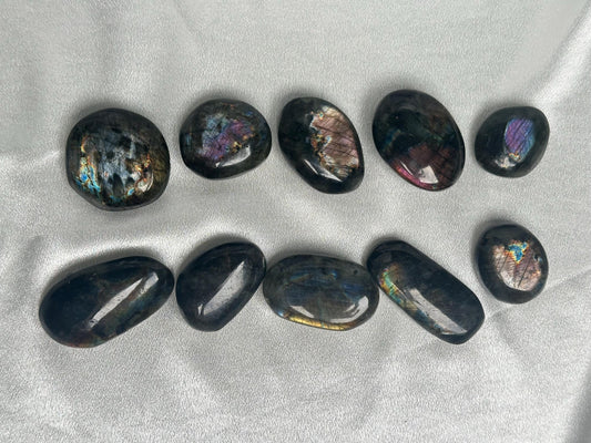 Labradorite Palm Stones - YOU PICK! Natural Flashy Labradorite Smooth Stones | Polished Crystal Palms for Display, Collectors & Pocket Carry