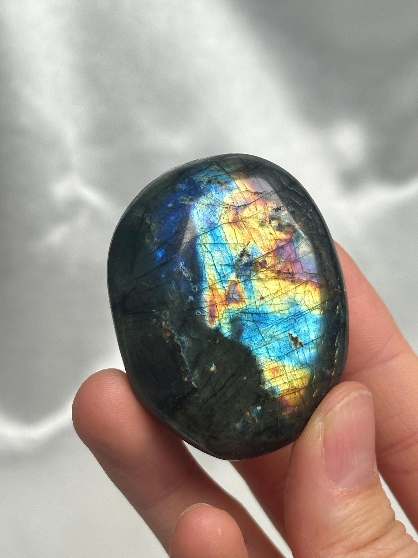 Labradorite Palm Stones - YOU PICK! Natural Flashy Labradorite Smooth Stones | Polished Crystal Palms for Display, Collectors & Pocket Carry