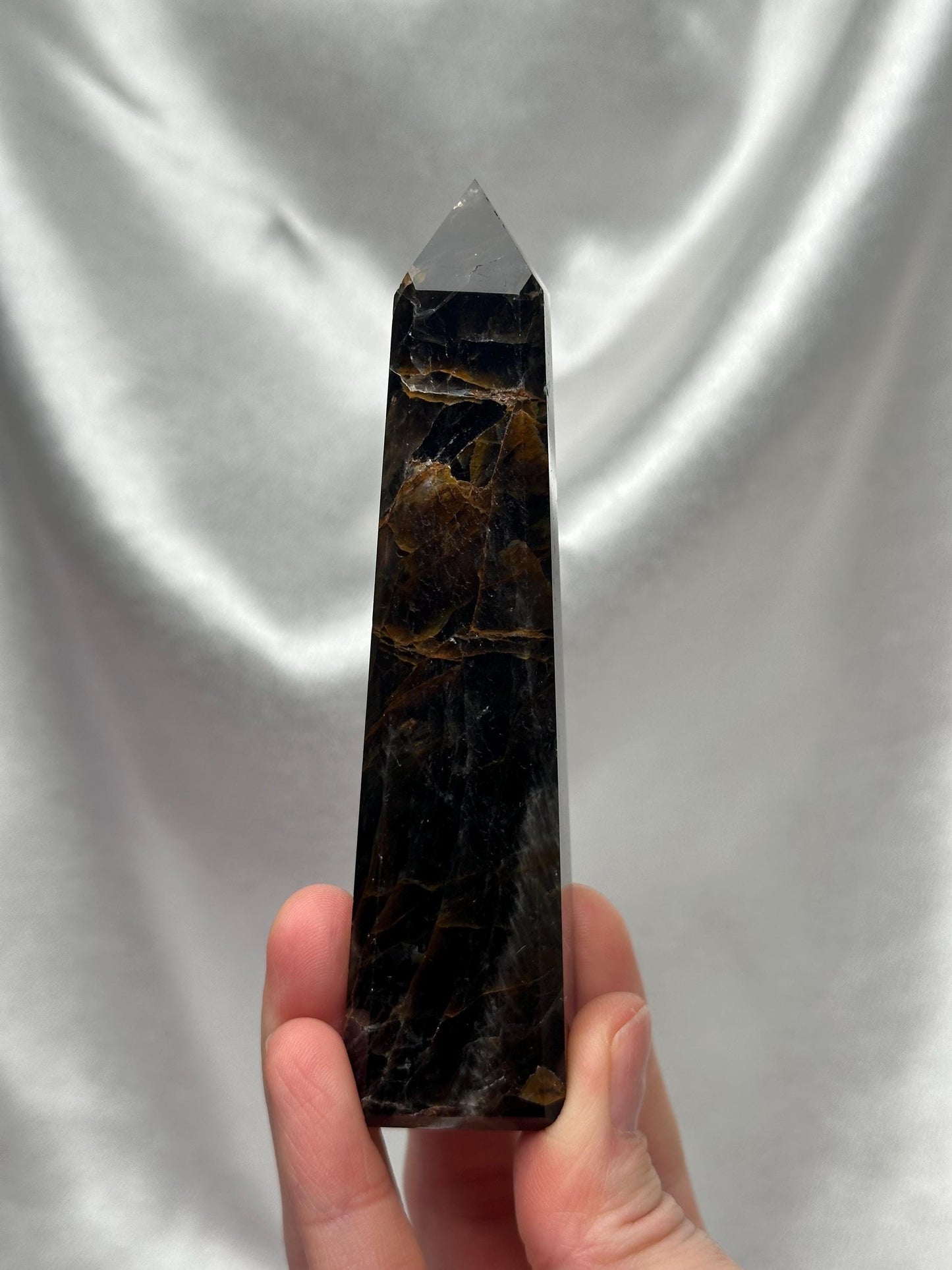 Smoky Golden Healer Quartz Tower | Natural Citrine-Toned Smokey Quartz Point | Raw Mineral Specimen for Collectors & Crystal Display